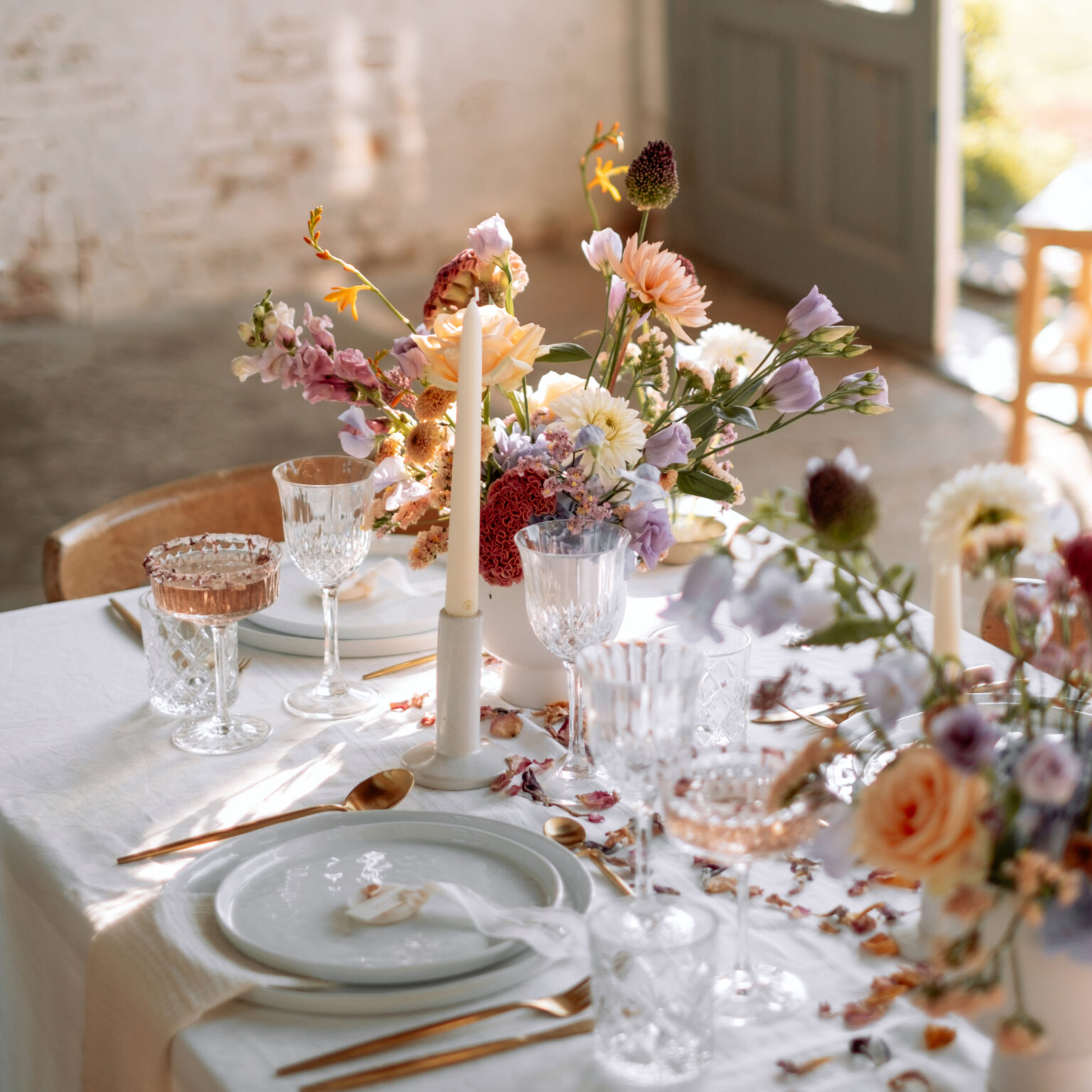 idée table mariage fleurs